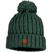 Maximo Kid's Mütze Rippe mit Pompon und Fleecefutter Berretto Bambini (49-51 cm, verde)