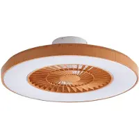 LINDBY Ventilatore da soffitto LED Teleo, Ø 58 cm, color legno, CCT