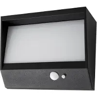 LUCANDE LED lampada solare da parete Dava, altezza 14 cm, alluminio, sensore