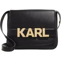 Karl Lagerfeld Letters Borsa a tracolla Vera Pelle 24 cm nero