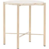 Ebuy24 Tavolino supplementare Sandhamn, diametro 40 cm, color beige.