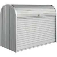 Biohort Rolladenbox StoreMax Mülltonnenbox Fahrradbox 160 - (163x78x120cm) silber-metallic