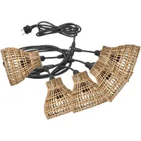 PR Home Sarah ghirlanda luminosa a 5 luci in rattan