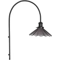 PR Home applique August, nero, vetro ondulato, Ø 25 cm