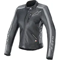 Alpinestars Giacca In Pelle Stella Dyno Black Tar Gray Dark Gray