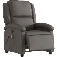 vidaXL Poltrona relax grigio elettrico in vera pelle