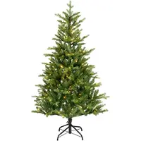 Kaemingk Albero di Natale artificiale Everland, Allison Pine verde, 180 cm, illuminato