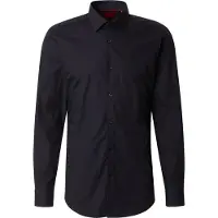 HUGO per uomo. 50289499 Camicia Kenno nera (42), Nero, Casual, Da sera, Cotone, Manica lunga