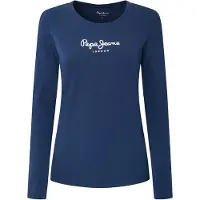Pepe Jeans per donna. PL505203 Nuova maglietta Virginia Ls N Navy (L), Casual, Cotone, Manica lunga