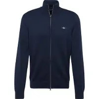 Gant per uomo. 8030164 Cardigan con cerniera in cotone casual blu scuro (S), Manica lunga, Navy