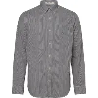Gant per uomo. 3000140 Camicia in popeline a righe da banchiere dalla vestibilità regolare Nera (M), Nero, Casual, Cotone, Manica lunga