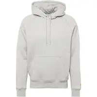 Carhartt WIP - Felpa con cappuccio confortevole - Hooded Chase Sweat Grey Heather Gold per Uomo in Cotone - Taglia M - Grigio