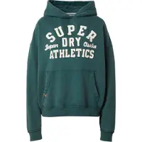 Superdry per donna. W2012137A Felpa sportiva verde (XL), Casual, Cotone, Cotone biologico