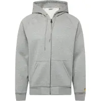 Carhartt WIP - Felpa con zip confortevole - Hooded Chase Jacket Sweat Grey Heather Gold per Uomo in Cotone - Taglia S - Grigio