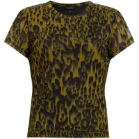AllSaints Ellie Mesh Tee Teresa Khaki Green Taglia: 4 | Maglie Sportivi Outlet | Donna | Marrone