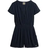 Superdry per donna. W8011667A Tuta da spiaggia a maniche corte blu scuro (M), Casual, Viscosa, Manica corta, Navy