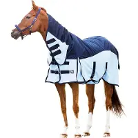 Horse Guard Tappeto antipioggia e anti-insetti Aiman per cavalli - blu - 165 cm