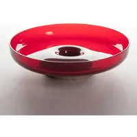 Artemide Ciotola Bontà, rosso, Ø 26 cm, vetro, legno