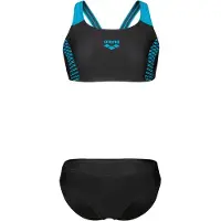 Arena Girl's Openings Bikini Energy Back Bikini Bambini (128, nero)