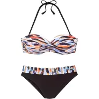 LASCANA Bikini blu fumo / castano / arancione / nero