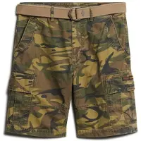 Superdry per uomo. M7110434A Pantaloncini cargo pesanti verdi (30), Casual, Verde, Mimetico, Cotone
