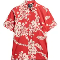 Superdry per uomo. M4010353A Camicia hawaiana rossa (L), Casual, Cotone, Manica corta