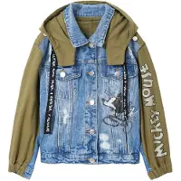 Desigual , Giubbotto parka Mickey Mouse, Cotone, Verde, 5/6