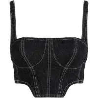 Karl Lagerfeld Klj Denim Bustier Washed Black Contrast Taglia: L | Reggiseni Outlet | Donna | Blu