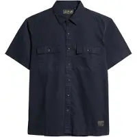 Superdry per uomo. M4010791A Camicia militare a maniche corte blu scuro (L), Casual, Cotone, Manica corta, Navy