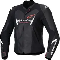 Alpinestars Giacca In Pelle Stella Faster V3 Black White Fluo Coral, Taglia: 38