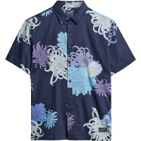 Superdry per uomo. M4010353A Camicia hawaiana blu scuro (XL), Casual, Modal, Manica corta, Navy