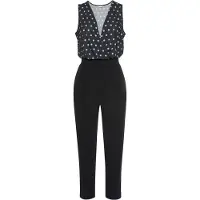 LASCANA Tuta jumpsuit 'Apart' nero / bianco