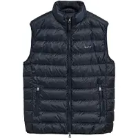 Gant per uomo. 7006299 Gilet in piumino leggero blu scuro (S), Casual, Classico, Senza maniche / cinghie, Polister riciclato, Sostenibile, N