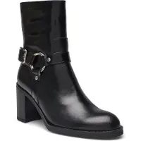 Wonders per donna. I-9204_2763_5792 Stivaletti in Pelle Rivetto 04 Nero (37), 5 a 8cm, Cerniera, Casual