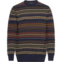 Barbour Pullover Fairisle in lana con fantasia Blu scuro ulticolore taglia