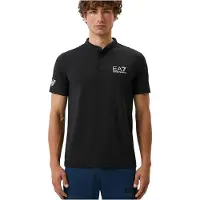 Emporio Armani per uomo. 8NPT21_PJEMZ Polo Ventus7 M Serafino nera (S), Nero, Sportivo, Tennis / Paddle tennis, Poliamide, Manica corta
