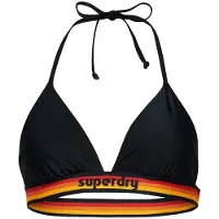 Superdry per donna. W3010359A Top bikini a triangolo con logo vintage blu scuro (L), Beachwear, Polister riciclato, Sostenibile, Navy