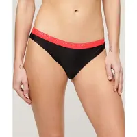 Superdry per donna. W3010386A Slip bikini classici elastici neri (L), Nero, Beachwear, Polister riciclato, Sostenibile