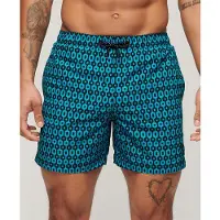 Superdry per uomo. M3010231A Costume da bagno stampato realizzato in materiale riciclato blu (S), Beachwear, Polister riciclato, Sostenibile