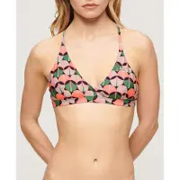 Superdry per donna. W3010407A Top bikini a triangolo con spalline incrociate multicolori (L), Multicolore, Beachwear, Polister riciclato, So