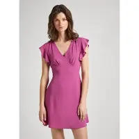 Pepe Jeans per donna. PL953522 Abito rosa Camila (XL), Casual, Viscosa, Manica corta, Sostenibile
