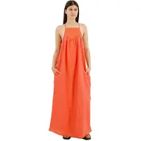 Superdry per donna. W8011672A Abito lungo da spiaggia con scollo all'americana color corallo (XL), Casual, Viscosa, Senza maniche / cinghie