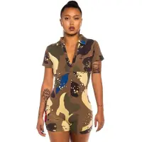 Grimey Tuta Corta Con Maniche Corte Glorified Camo