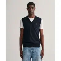 Gant per uomo. 8030560 Gilet classico in cotone blu scuro (XXL), Casual, Senza maniche / cinghie, Navy