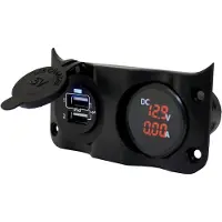 Talamex Pannello Di Commutazione Con Doppia Usb E Voltmetro/digital Amperometro