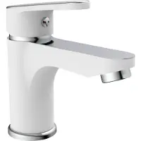 Schutte Miscelatore per lavabo ALASKA di SCHÜTTE, rubinetto per bagno con scarico a scomparsa, miscelatore per lavabo con scarico a scomparsa, bianco/cromo
