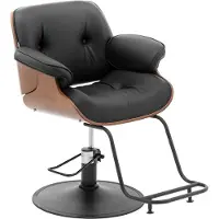 Physa Expondo Poltrona da parrucchiere con poggiapiedi - 470 - 570 mm - 200 kg - Nero