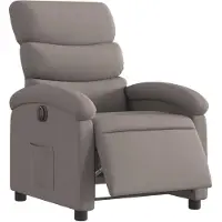 vidaXL Poltrona relax elettrica in tessuto tortora