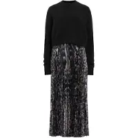 AllSaints Jinx Pleated Dress Jinx Taupe Brown Taglia: M | Abiti Midi Outlet | Donna | Nero