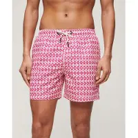 Superdry per uomo. M3010231A Costume da bagno stampato realizzato in materiale riciclato rosa (S), Beachwear, Sostenibile, Poliestere ricicl
